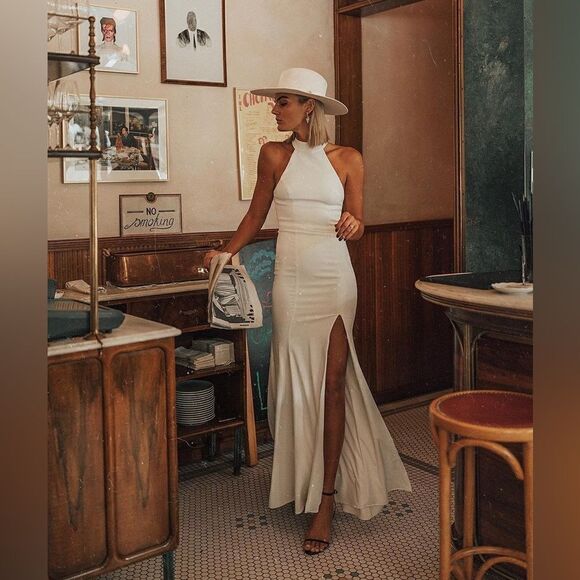 BHLDN Dresses & Skirts - BHLDN MONTREAL CREPE HIGH NECK DRESS HALTER GOWN